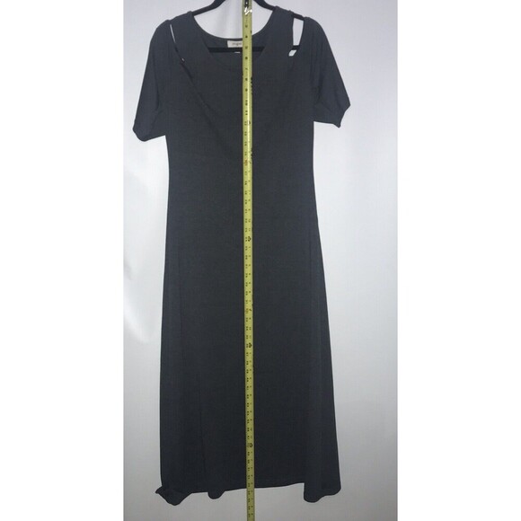 Umgee Dress cut-out shoulder Women's Large Grey Short Sleeve Long Maxi Knit - Picture 5 of 7